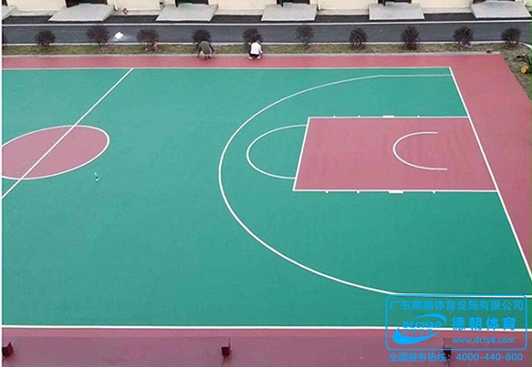 操场防滑硅PU塑胶篮球场面层施工