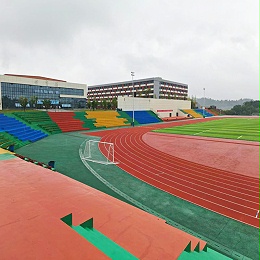 四川遂宁职业学院4500平方透气型塑胶跑道顺利完工！