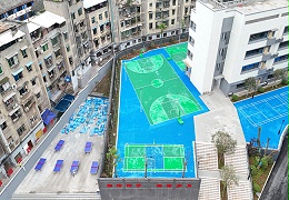 四川省宜宾长宁第一实验小学2600平方双层EPDM场地顺利完工！